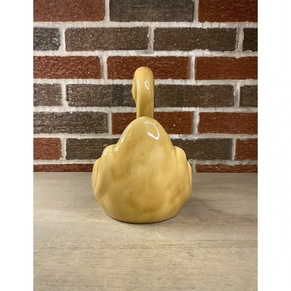 Vtg Swan Towel Holder Retro Ceramic Hand Towel Décor Japan 80s Harvest‎ Gold
